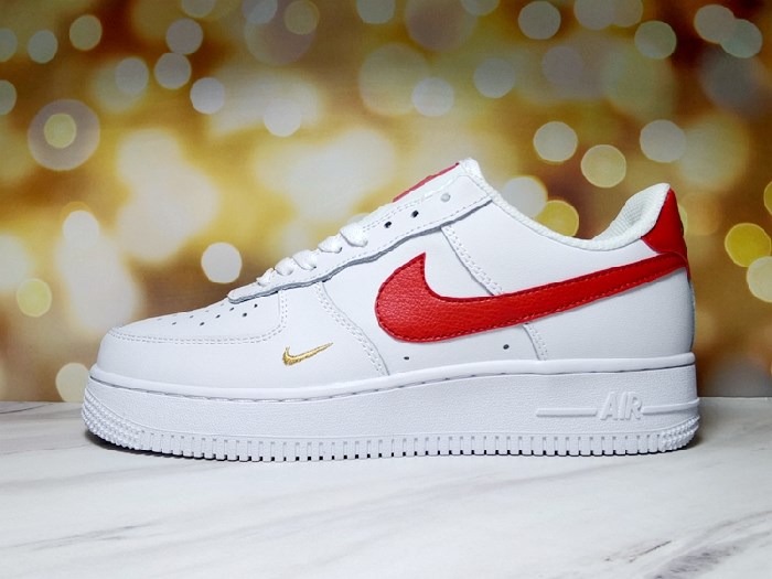Women's Air Force 1 White/Red Shoes 137